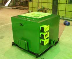 Газогенератор Ne=450 кВТ для совместной работы с теплообменником топочный газ-воздух для сушки опилок в сушильной камере не барабанного типа.
